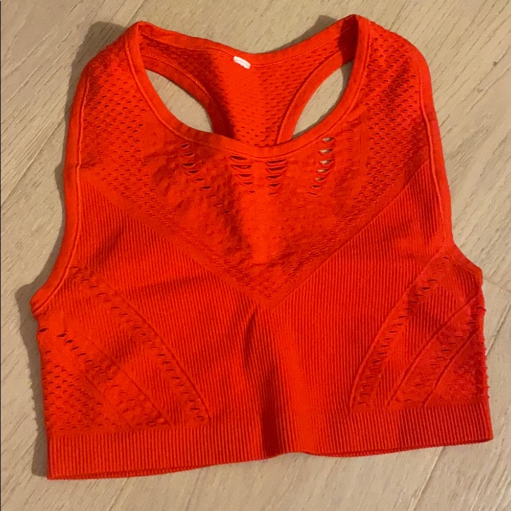 Alo red ripped crop tank